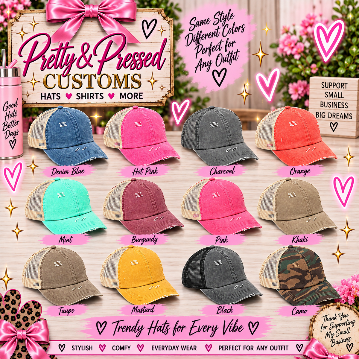 Vintage Distressed Trucker Hats